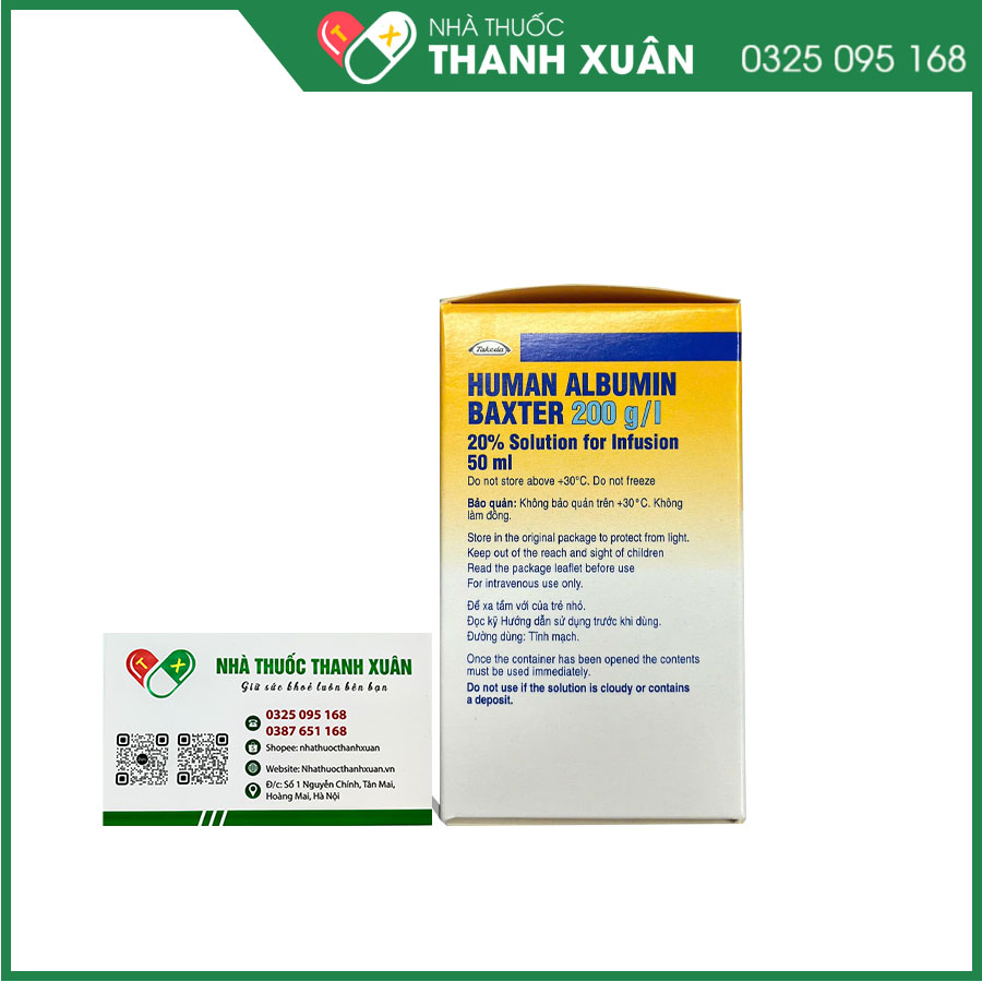Human Albumin Baxter 200 g/l giúp phục hồi và duy trì thể tích máu